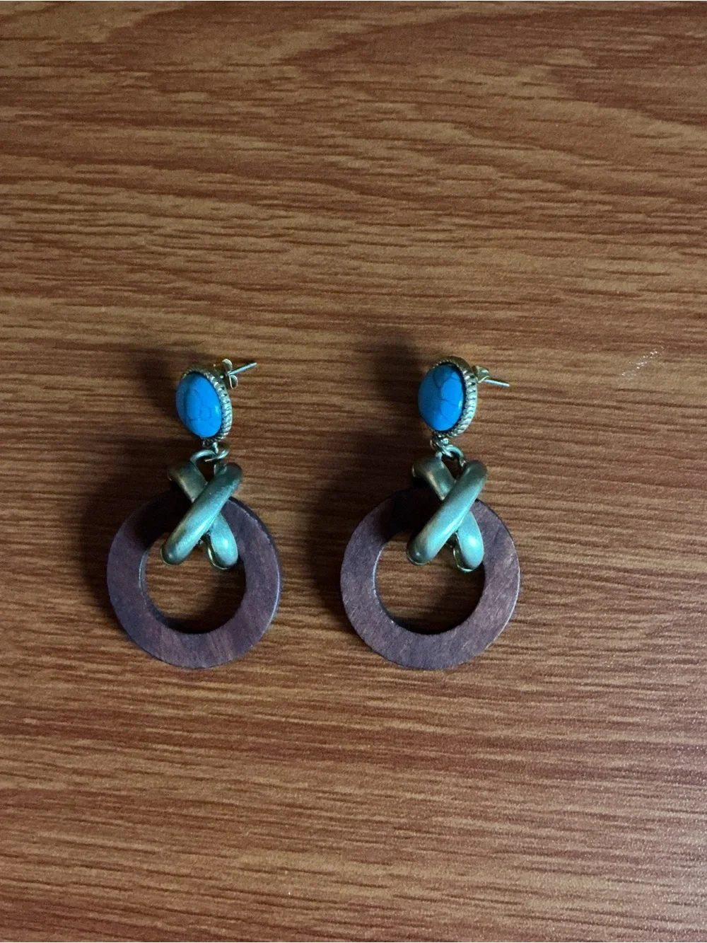Pierced drop Earrings, mixed media